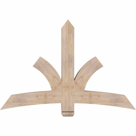 Ekena Millwork Davenport Smooth Timber Gable Bracket, Douglas Fir, 60"W x 40"H x 5 1/2"D x 5 1/2"F, 16/12 Pitch GBW060X40X0606DAV00SDF